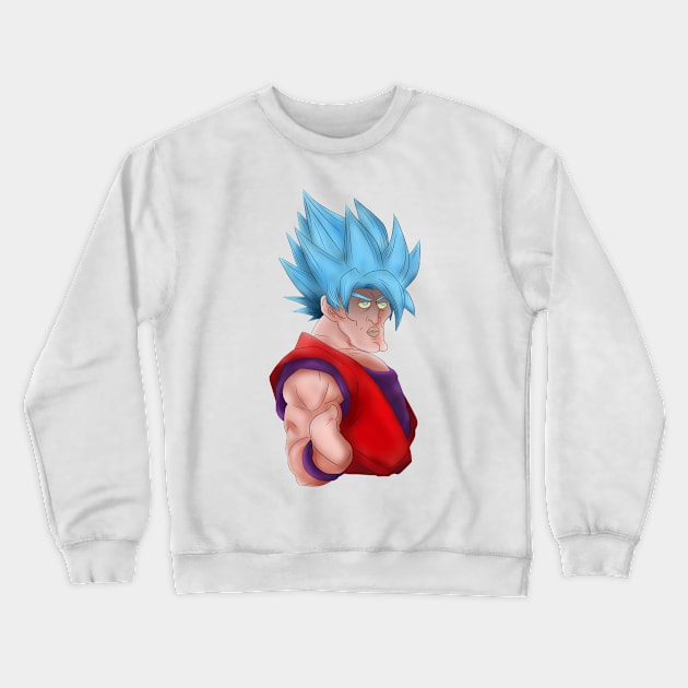 Super Squidward God Blue Crewneck Sweatshirt by Rinecomic